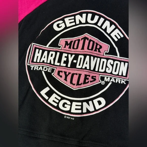Harley Davidson Girls Hoodie Jacket 4T Pink Black Zip Up Genuine Motorcycle - Picture 11 of 16